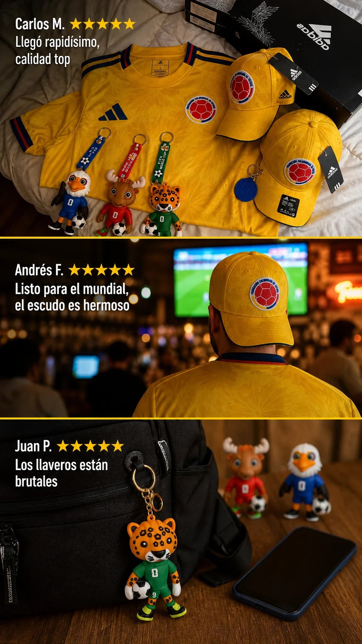 Camiseta Gorra mascota Colombia mundial